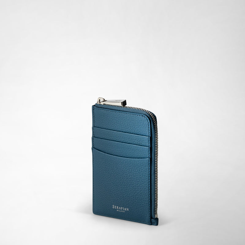 Serapian PORTACARTE CON ZIP IN PELLE RUGIADA Presa
