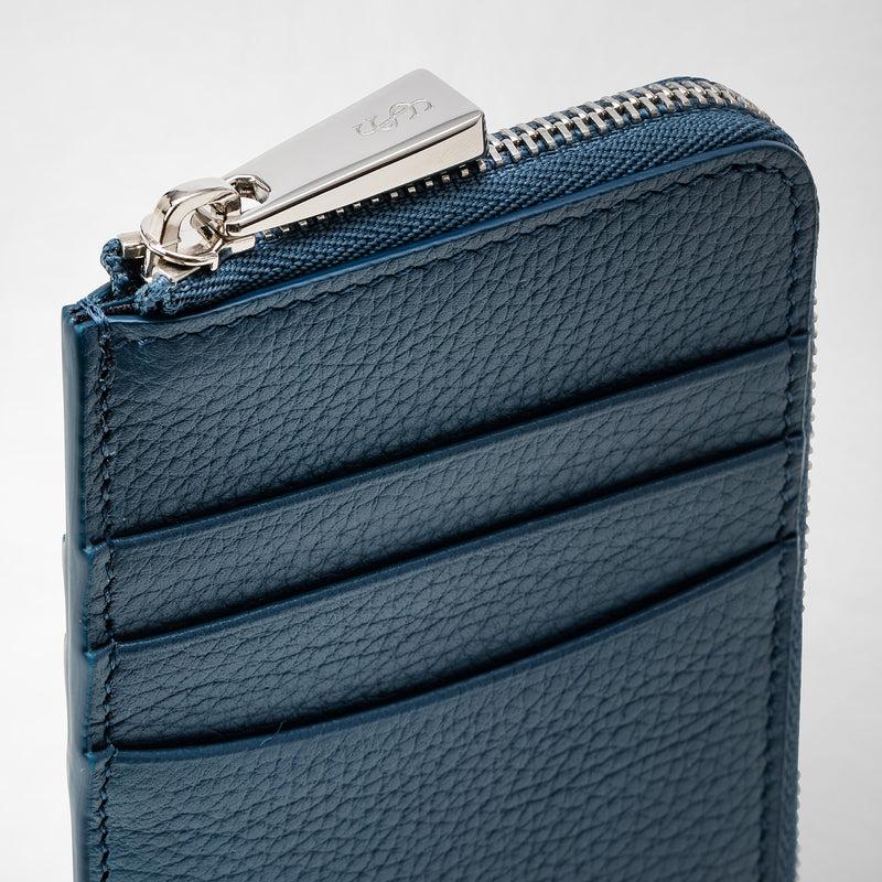 Serapian PORTACARTE CON ZIP IN PELLE RUGIADA Presa