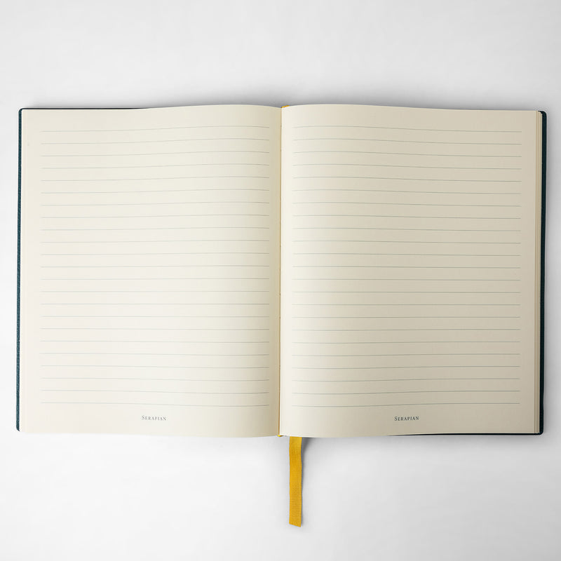 Serapian Large notebook in cachemire leather moss green Online