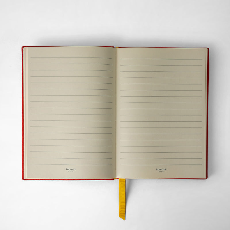 Serapian Notebook in evoluzione leather coral red Saldi Di Fabbrica