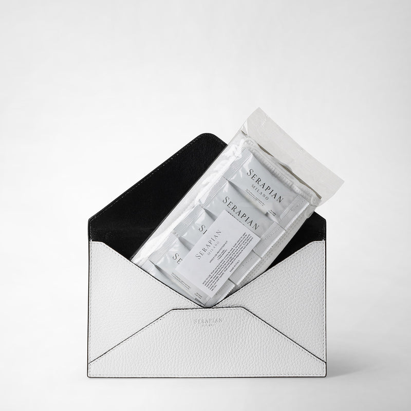 Serapian Pouch in cachemire leather white Vendite Flash