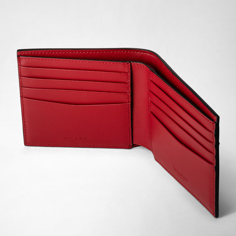 Serapian 8-card billfold in mosaico black and amaranth Moda