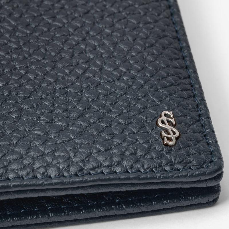 Serapian Portafoglio per 8 carte in pelle cachemire blu 2025