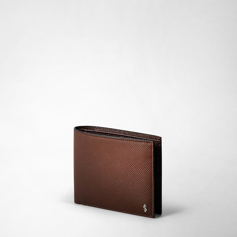 Serapian 8-card billfold wallet in evoluzione leather burgundy In Linea