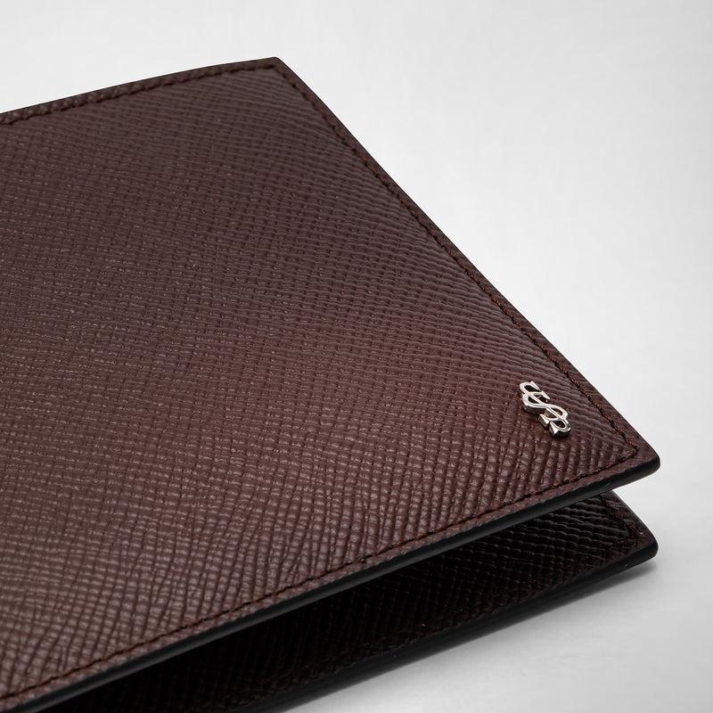 Serapian 8-card billfold wallet in evoluzione leather burgundy In Linea