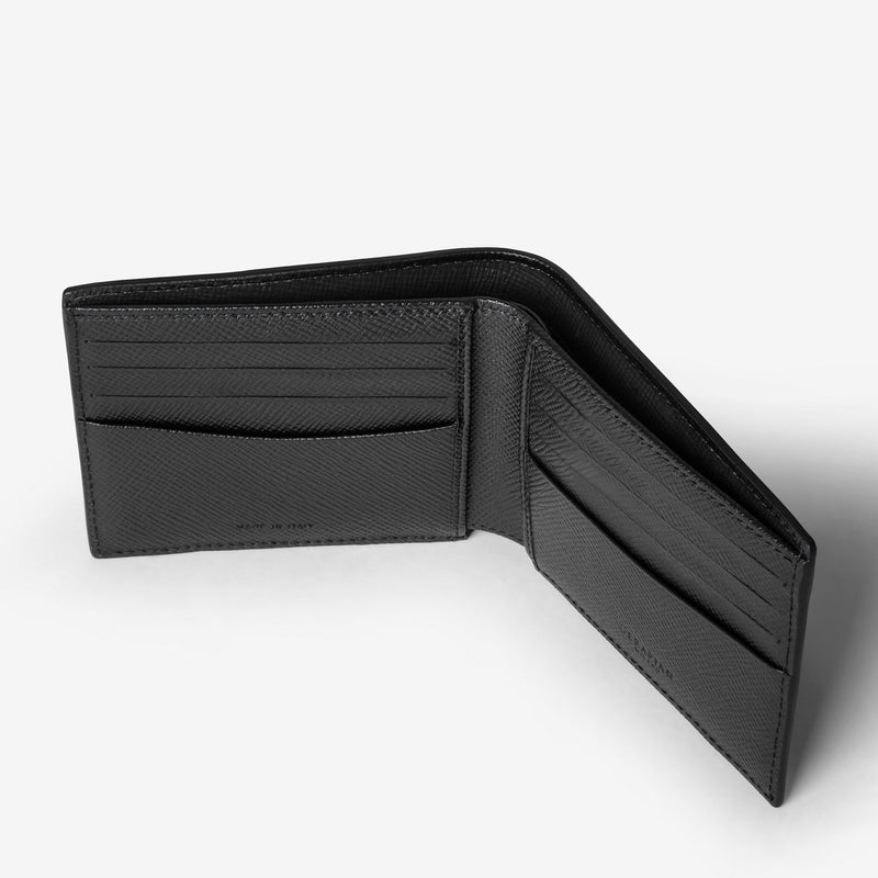 Serapian Portafoglio per 8 carte pelle evoluzione nero Qualità