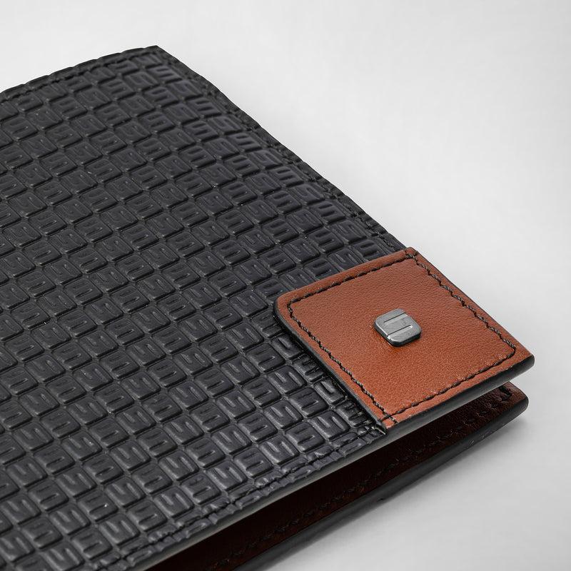 Serapian 8-card billfold wallet in stepan black cuoio Promozione