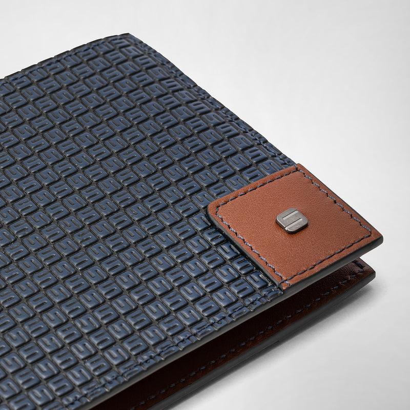 Serapian 8-card billfold wallet in stepan ocean blue-cuoio Spedizione Gratuita
