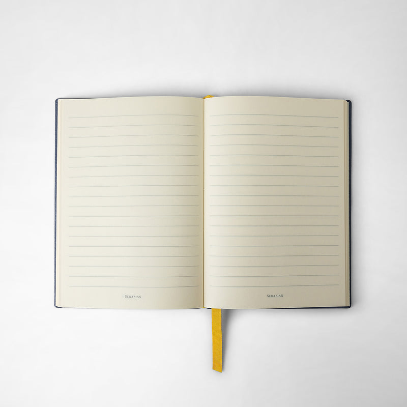 Serapian Notebook in cachemire leather avio blue Fino Al -60%