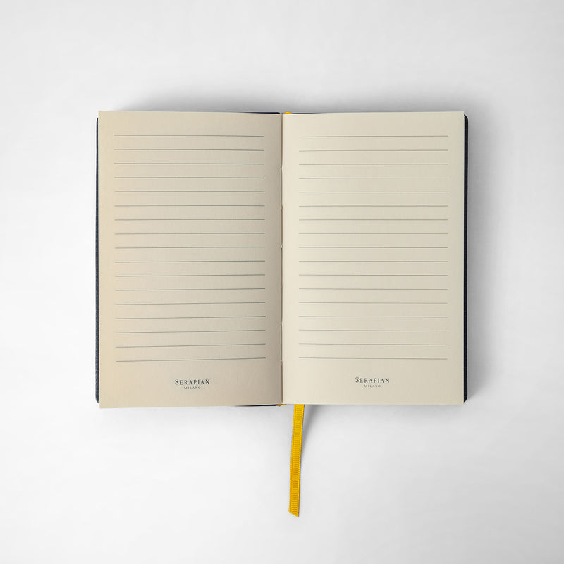 Serapian Notebook in cachemire leather avio blue Prezzo Ridotto