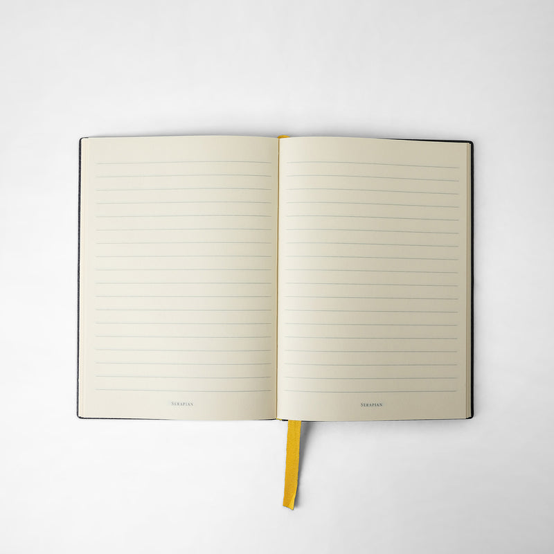 Serapian Notebook in cachemire leather navy blue Sottocosto