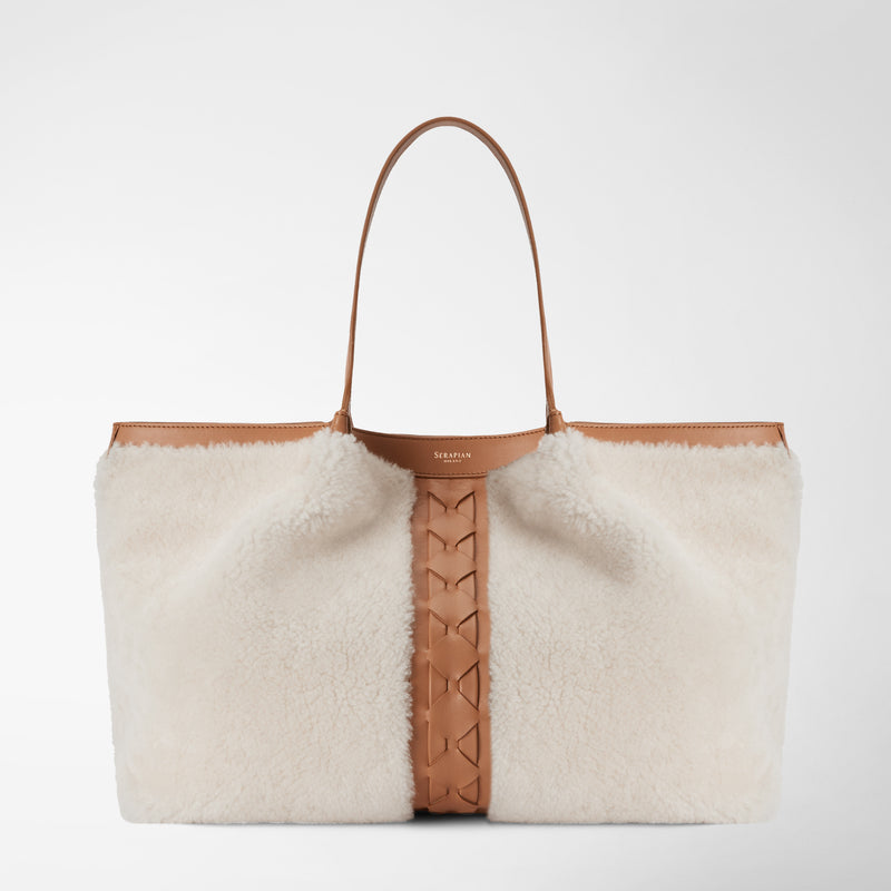 Serapian TOTE BAG SECRET IN SHEARLING Convenienza