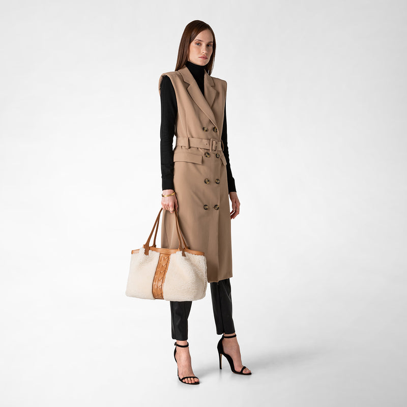 Serapian TOTE BAG SECRET PICCOLA IN SHEARLING