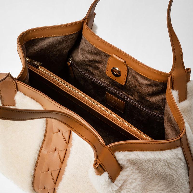 Serapian TOTE BAG SECRET PICCOLA IN SHEARLING Novità