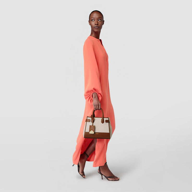 Serapian Borsa a mano meliné in canvas e mosaico