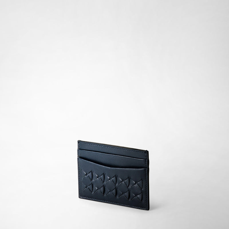 Serapian 4-card holder in mosaico navy blue Saldi