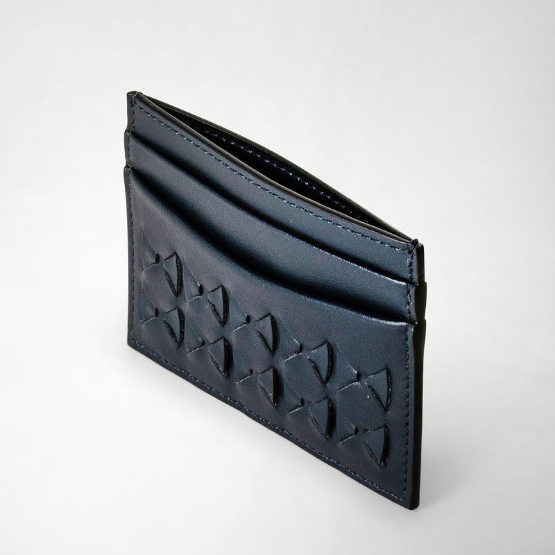 Serapian 4-card holder in mosaico navy blue Saldi