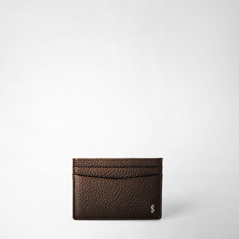 Serapian Portacarte per 4 carte in pelle cachemire espresso