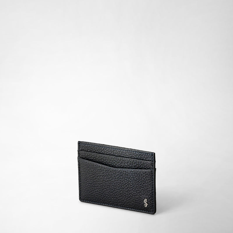 Serapian Portacarte per 4 carte in pelle cachemire blu Vendita Calda