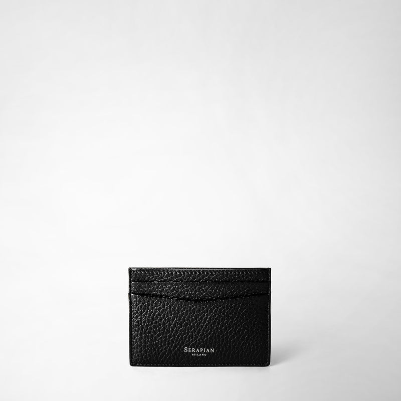 Serapian Portacarte per 4 carte in pelle cachemire nero