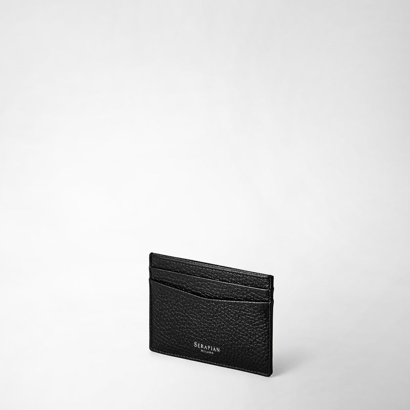 Serapian Portacarte per 4 carte in pelle cachemire nero Vendite Flash