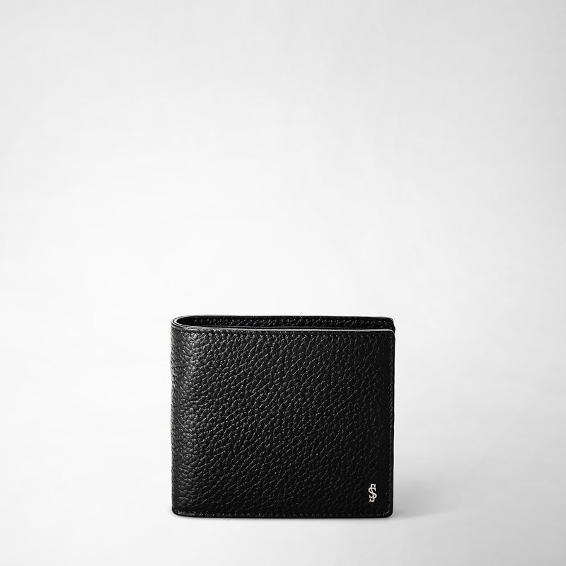 Serapian Portafoglio 4 carte portamonete pelle cachemire nero