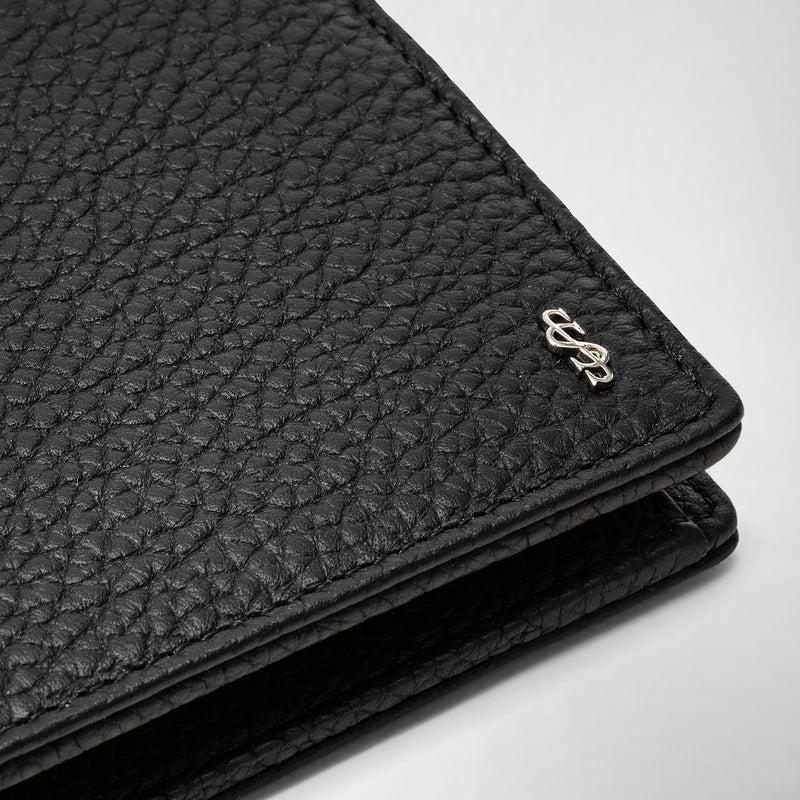 Serapian Portafoglio 4 carte portamonete pelle cachemire nero In Saldo