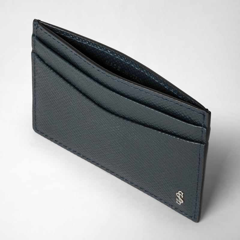 Serapian Portacarte per 4 carte in pelle evoluzione blu navy Nuova