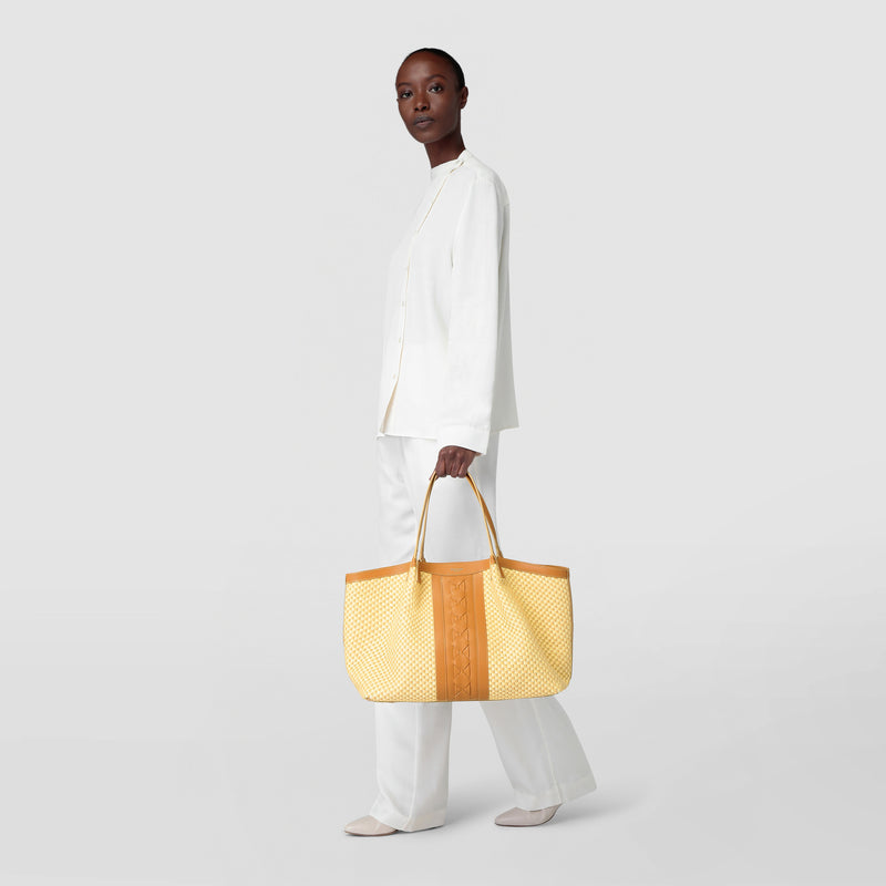 Serapian TOTE BAG SECRET IN RAFIA E PELLE SETA