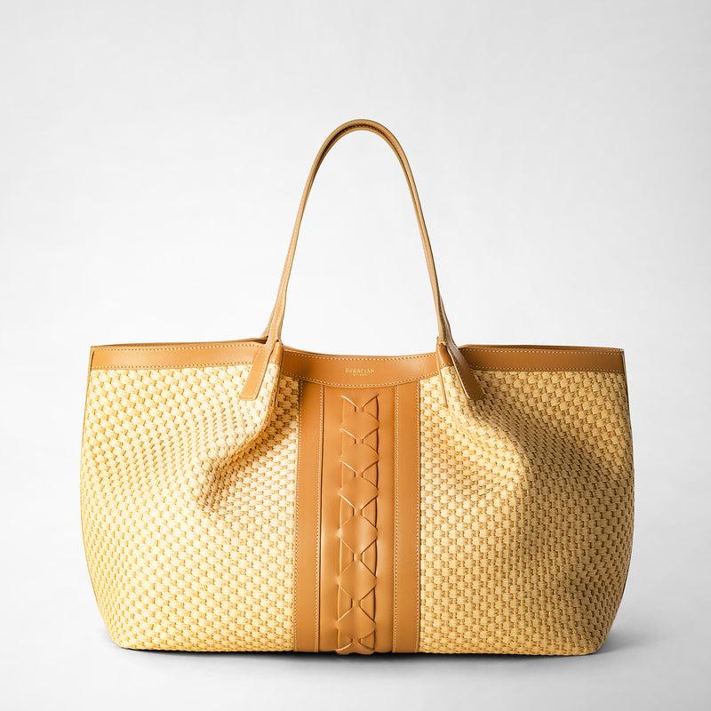 Serapian TOTE BAG SECRET IN RAFIA E PELLE SETA In Linea