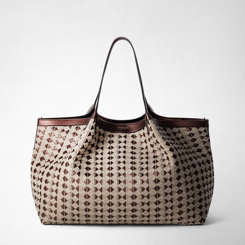 Serapian TOTE BAG SECRET IN LANA E MOSAICO Spedizione Gratuita