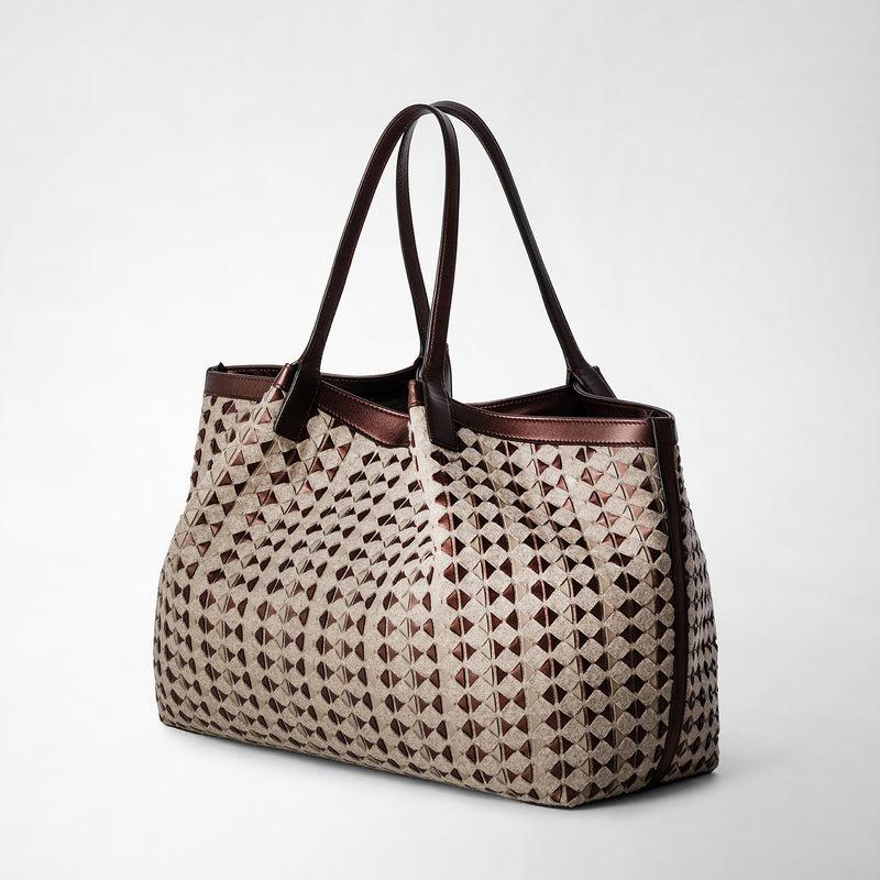 Serapian TOTE BAG SECRET IN LANA E MOSAICO Spedizione Gratuita