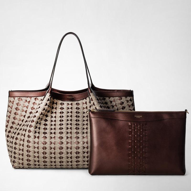 Serapian TOTE BAG SECRET IN LANA E MOSAICO Spedizione Gratuita