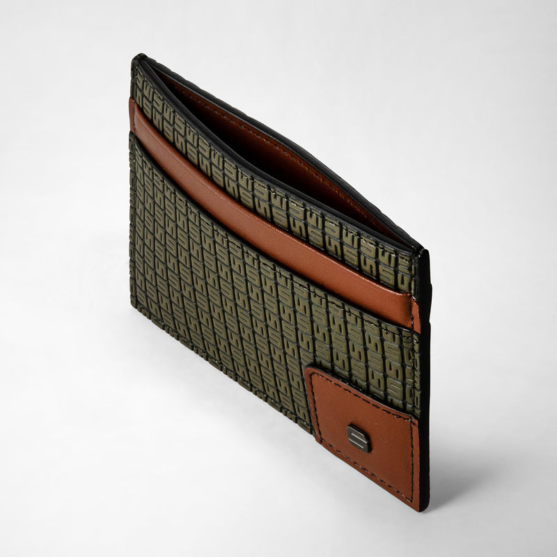 Serapian 4-card holder in stepan 72 kaki and cuoio Sottocosto