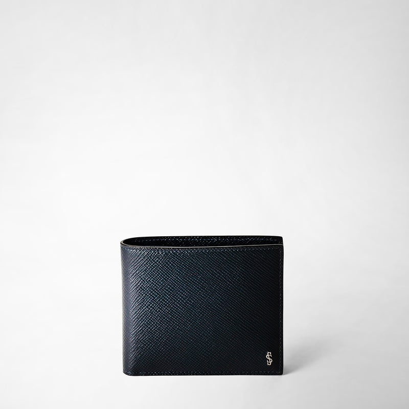 Serapian Portafoglio con portamonete pelle evoluzione blu navy| Serapian