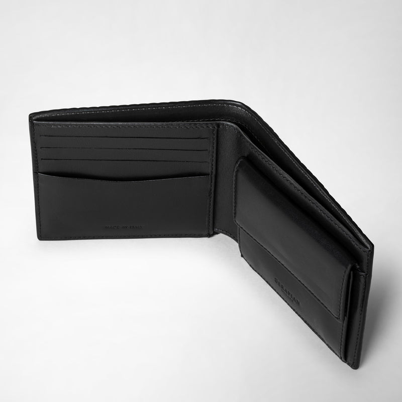 Serapian Portafoglio per 4 carte portamonete in stepan nero Offerta