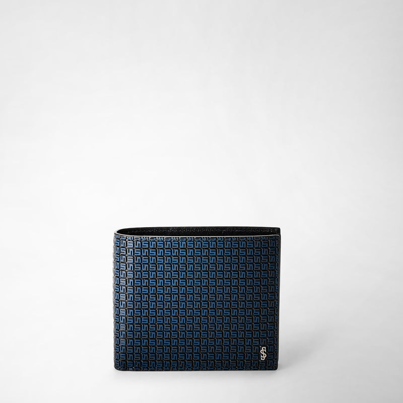 Serapian Portafoglio 4 carte portamonete stepan blu-nero
