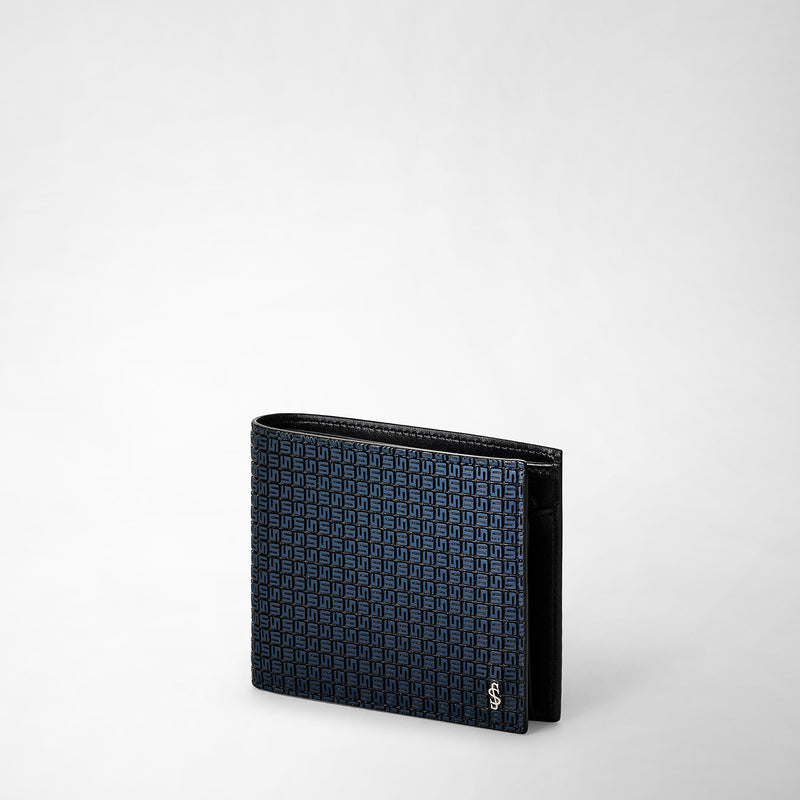 Serapian Portafoglio 4 carte portamonete stepan blu-nero Economico