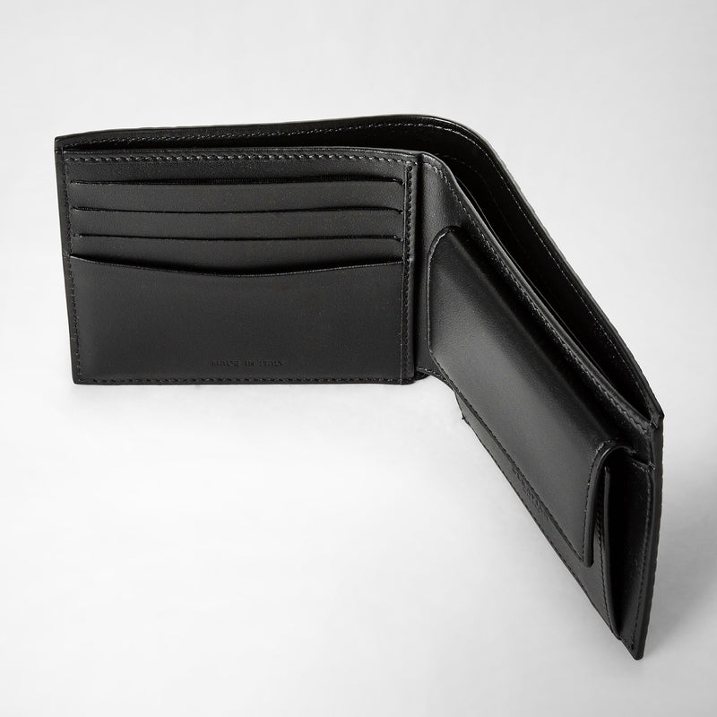 Serapian Portafoglio 4 carte portamonete stepan blu-nero Economico