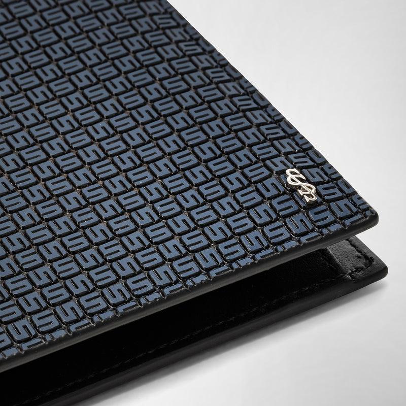 Serapian Portafoglio 4 carte portamonete stepan blu-nero Economico