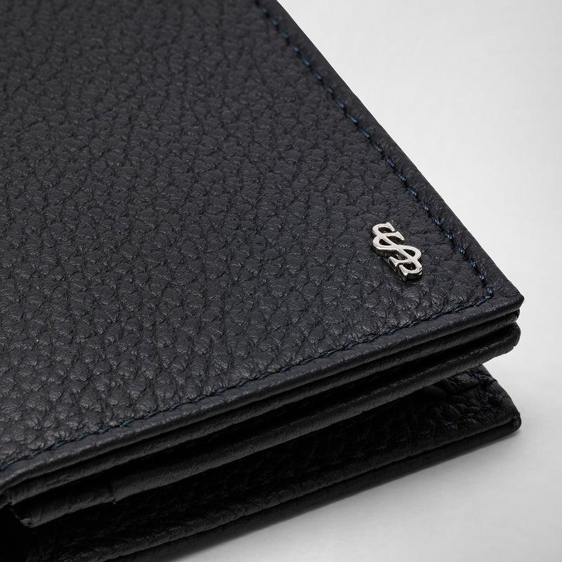 Serapian Portacarte in pelle cachemire blu navy Vendita Calda