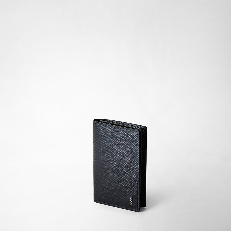 Serapian Business card case in evoluzione leather navy blue 2025