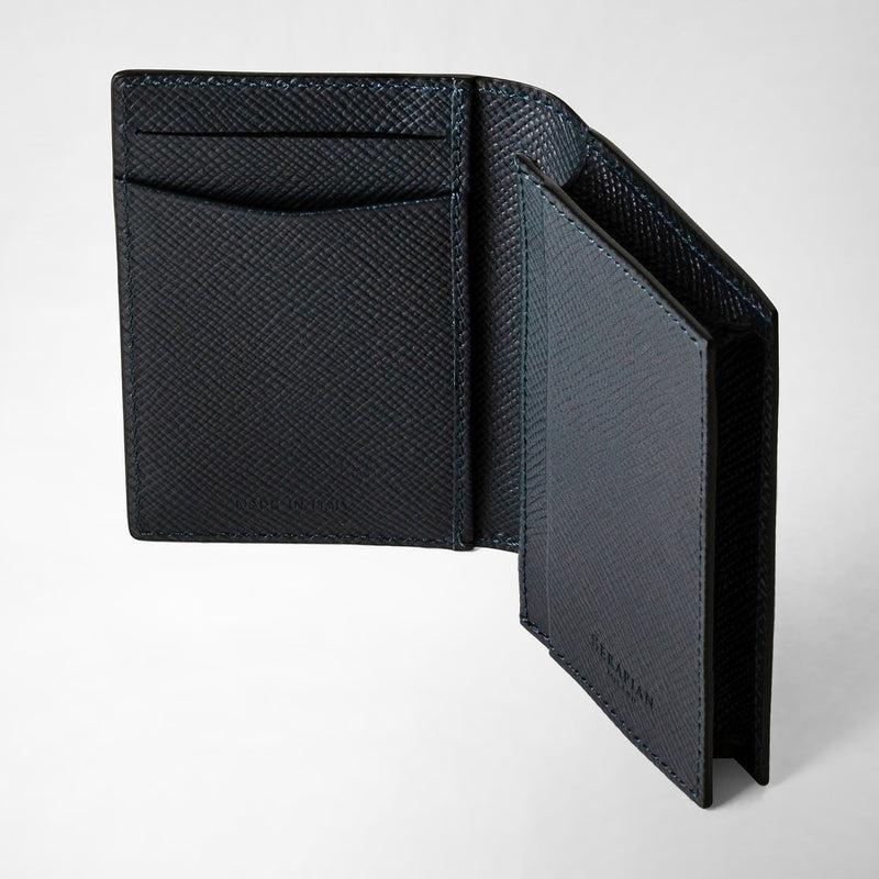 Serapian Business card case in evoluzione leather navy blue 2025