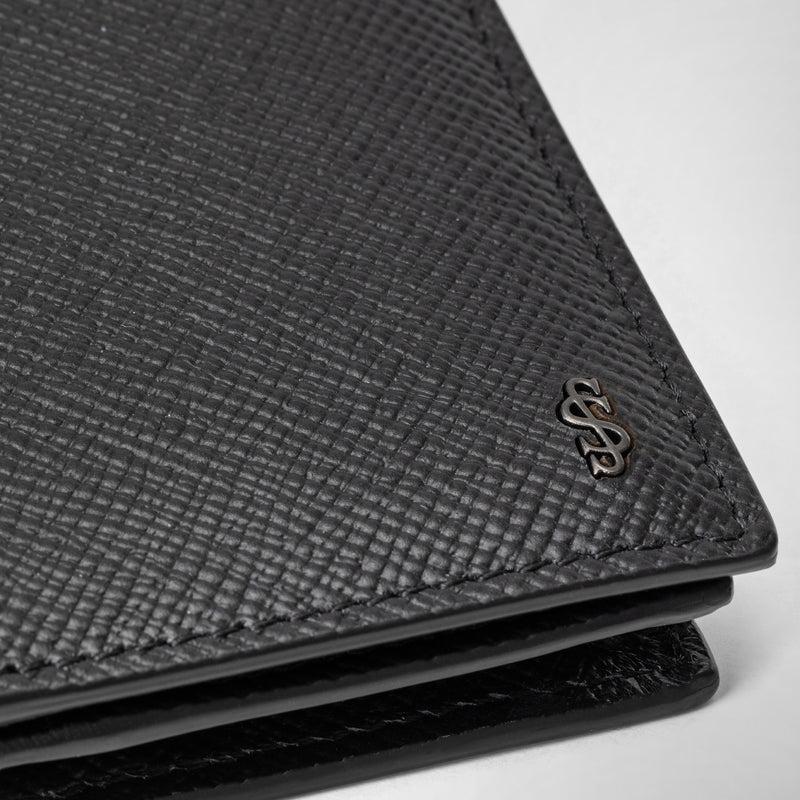 Serapian Business card case in evoluzione leather eclipse black In Linea