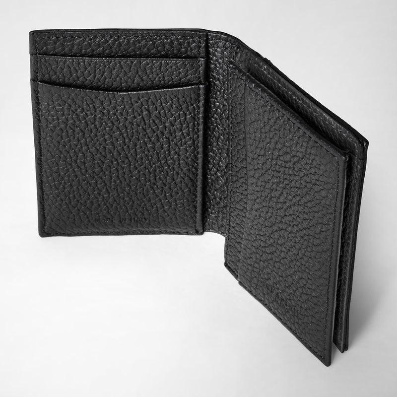 Serapian Portacarte in pelle cachemire nero Nuovo