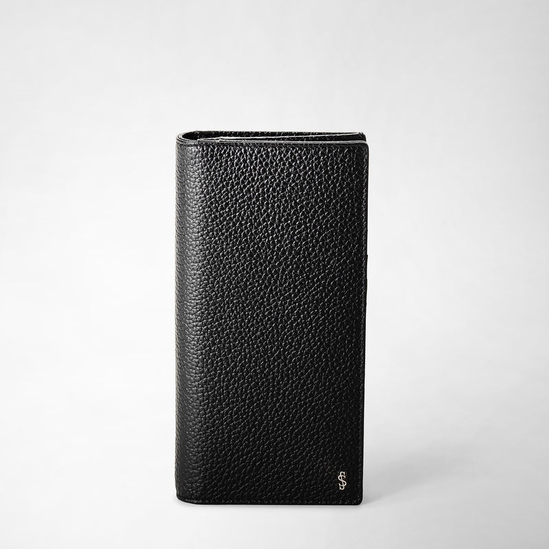 Serapian Portafoglio allungato in pelle cachemire nero