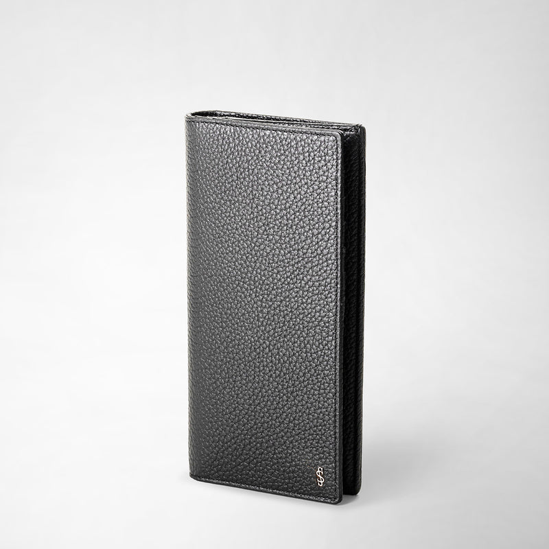 Serapian Portafoglio allungato in pelle cachemire nero Promozione Limitata