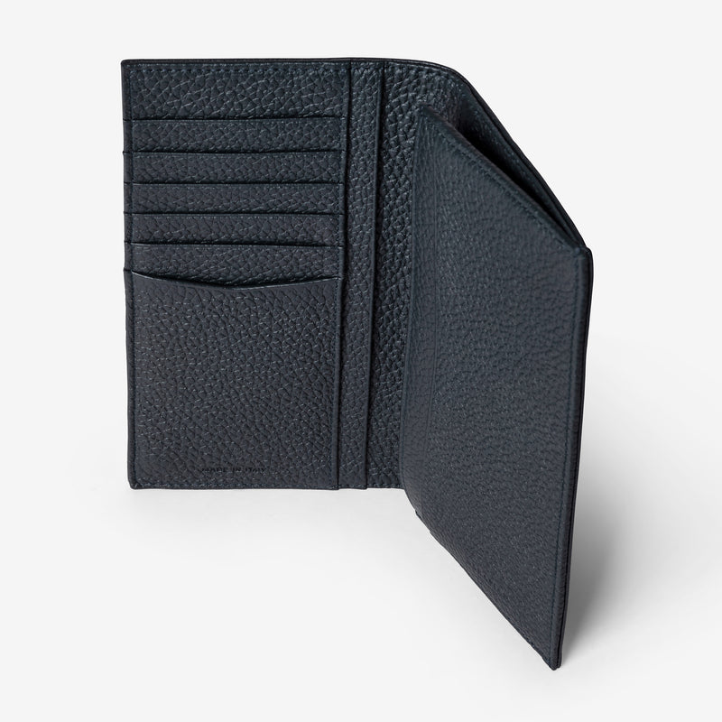 Serapian Portafoglio allungato in pelle cachemire blu Shopping Online