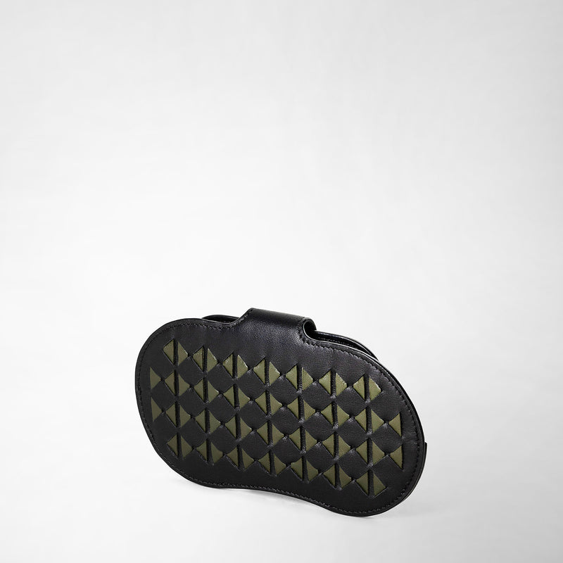 Serapian Glasses holder in mosaico eclipse black moss green Economico