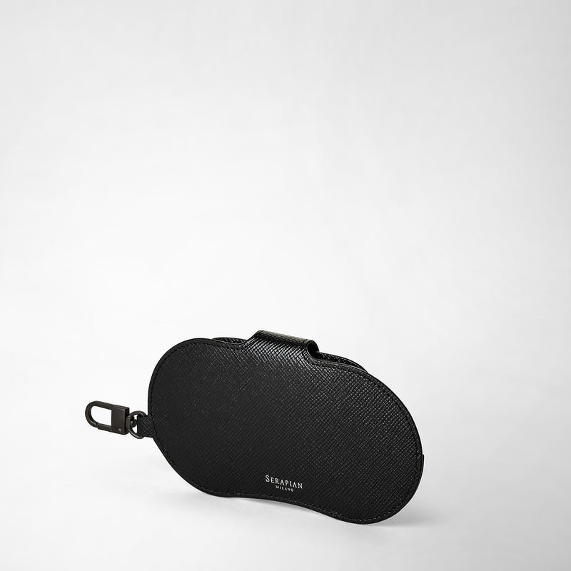 Serapian Glasses holder in evoluzione leather eclipse black Outlet